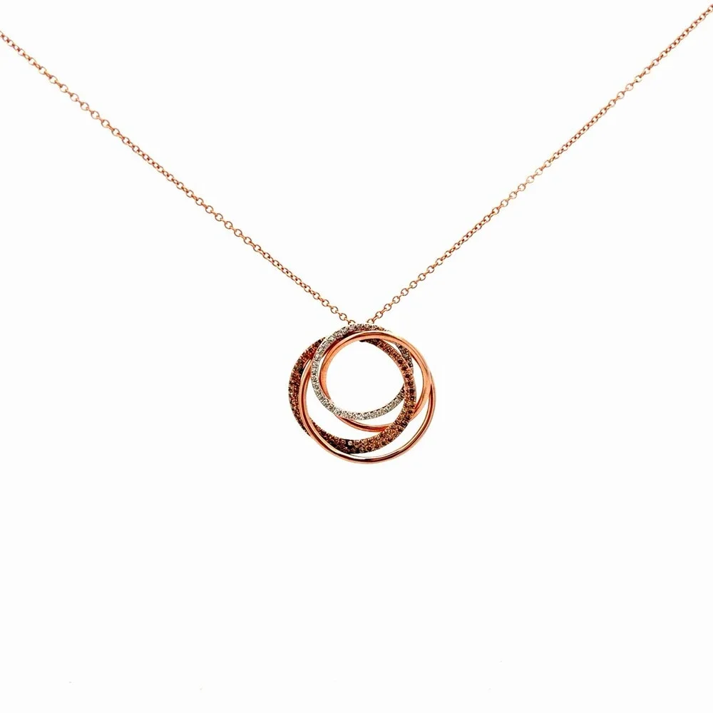 EFFY 14K Rose Gold Pave Diamond Intertwined Multi Circle Infinity Necklace